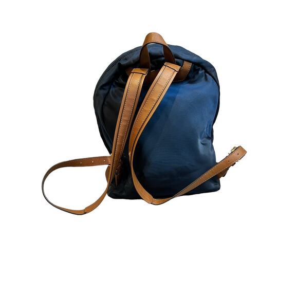 MICHAEL KORS Backpack Navy Nylon Saddle Saffiano Leather Strap Jet Set Bookbag - Picture 5 of 10